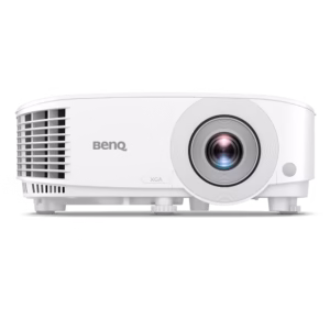 "نمای جلوی پروژکتور BenQ MX560 با لنز مرکزی و طراحی سفید ساده"